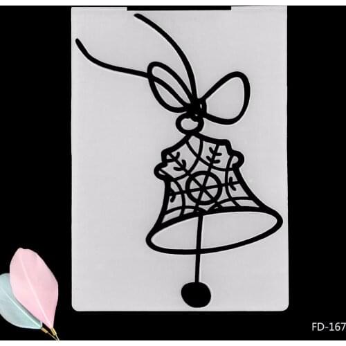 Christmas Elements Bells Plastic Embossing Folder for Scrapbook DIY Album Card Tool Plastic Template 10.5x14.5cm