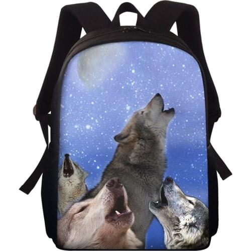 School Bag Custom pattern Kids School Bags Animal Cool wolf Printing School Backpack Wolf Pattern Book Bags Boys