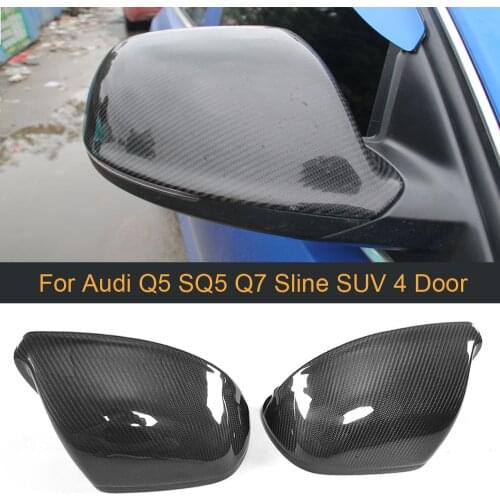 Replace Carbon Fiber Rearview Mirror Covers Caps for Audi Q5 SQ5 Q7 S line SUV 4 Door 09-17 Q7 09-15 Back Side Mirror Cover Caps