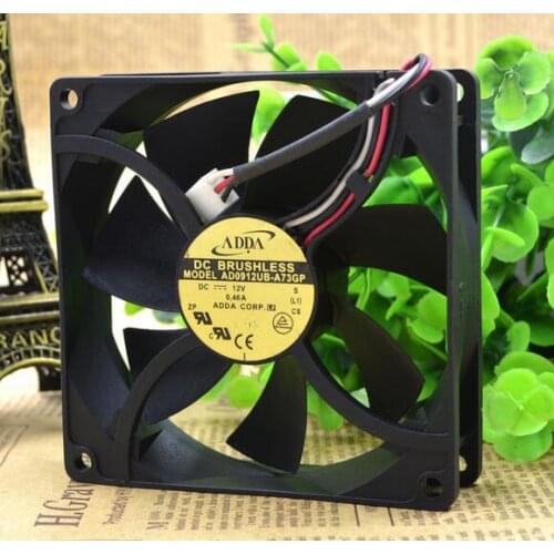 ADDA 90*90*25 12V 0.46A AD0912UB-A73GP 9CM 3 wire chassis fan