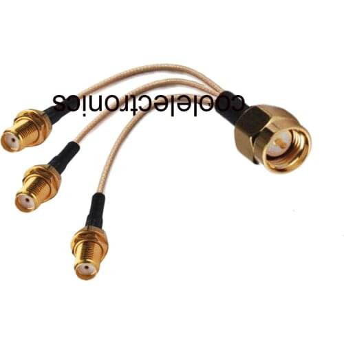 RG316 SMA Male Plug to 3 SMA Female Jack Connector RF Pigtail Y Extension Cable 10/15/20/30/50cm /1m