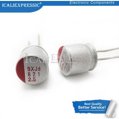 10PCS 820uf2.5V New original 820uf 2.5V solid-state capacitor motherboard graphics card with 8 * 8 mm size In Stock