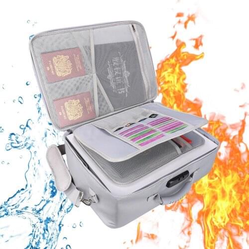 Waterproof Document Storage Bag Multi-layer Pouch With Lock Portable Travel Pouch Package Office Business File Folder