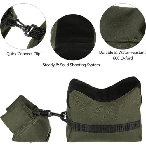 Military Rifle Gun Rest Sandbag Support Bag Tactical Front & Rear Bag Unfilled Sniper Target Shooting Gun Accessories