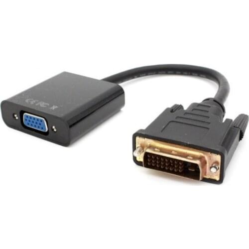 High Quality DVI-D 24+Pin Male to VGA Female Video Converter Adapter Cable Converter Cord for PC HDTV Plug Extension Cord