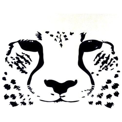 Funny Cheetah Face Decal Car Styling Sticker Motorcycle Decal Pvc Motorcycle Car Decal Sticker, Black/white, 20cm*13cm