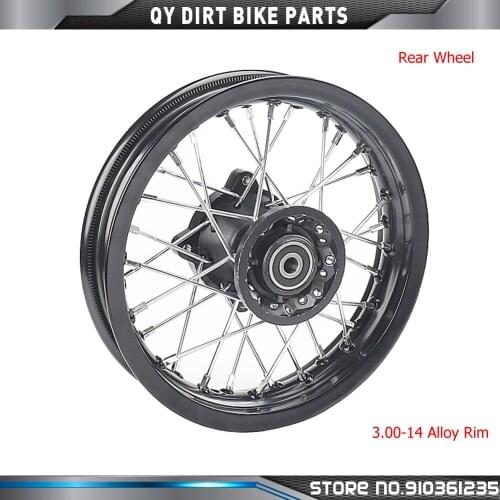 14" Inch Rear Wheels 3.00-14 Alloy Rim For KAYO BSE Apollo Xmotos Racing Supermoto Dirt Pit bike Off Road