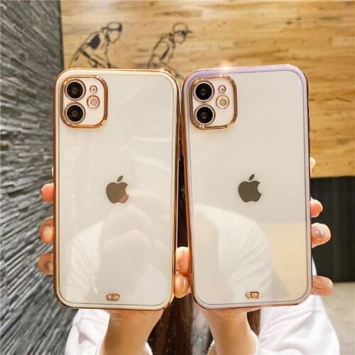Camera Protection Matte Phone Case For iPhone 12 11 Pro Max XR XS Max X 7 8 Plus Mini SE 2020 Transparent Plating Back Cover