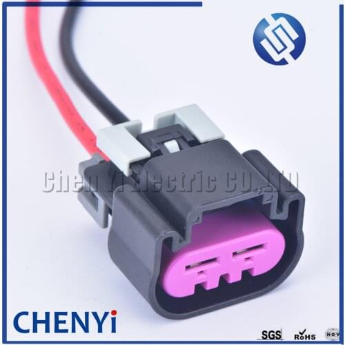 1set 2 pin 6.3mm Automotive Waterproof Connector Sensor Plug Electrical Auto Fan Cable Wire Socket 15454358 With 20cm 12AWG wire