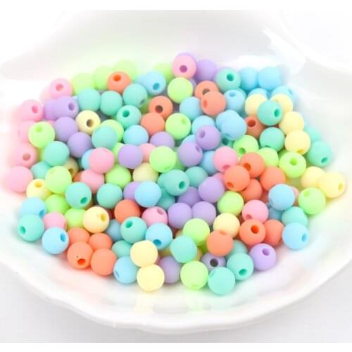 2019 New Hot Items Wholesale 8mm 100pcs Mixed Acrylic Ball Beads,New Rubber Frosted Spacer Round beads Free shipping YKL0127-8X