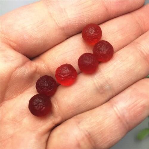 6pcs/lot Red Gem Moldavite Czech Meteorite Impact Glass Beads Rough Stone Crystal Energy Stone