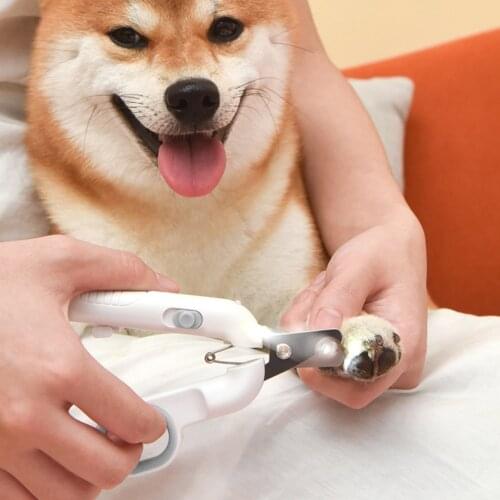 Safe Pet Nail Clippers Stainless Steel UV LED Light Cutter Trimmer Grooming Tool Small Animals Trimming Claw Hair Cleaning Tool