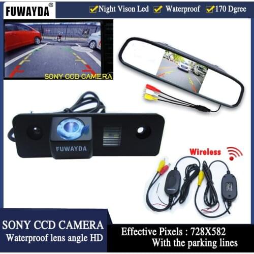 Wirelelss Color Car SONY CCD HD Rear View Camera for SKODA ROOMSTER OCTAVIA TOUR FABIA ,with 4.3 Inch Rear view Mirror Monitor