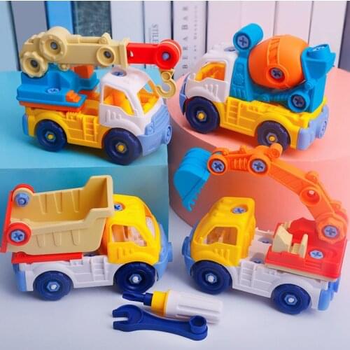 Kids Screw Nut Disassembly Loading Unloading Engineering Boys Creative Tool Education Toy Engineering Vehicle Car Model Boy Toys