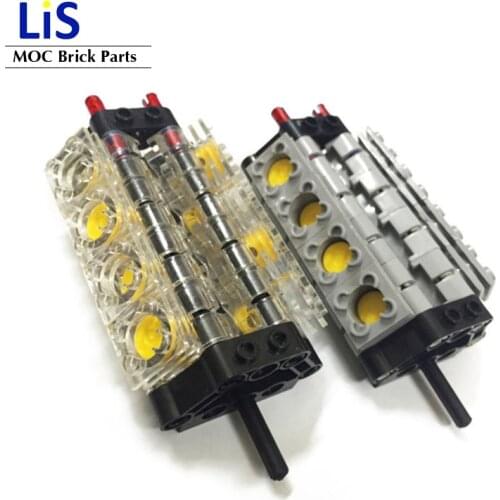 1Set V8 Engine Cylinder Power engine Cylinder model Building Bricks Components Toy Compatible with logoes Technic Parts Toys
