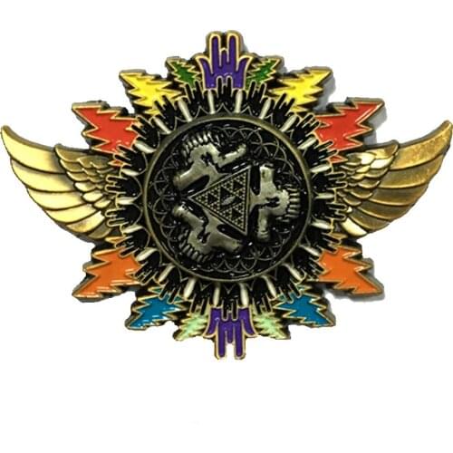 Zinc Alloy Two Tone Layers Colorful Soft Enamel Badges