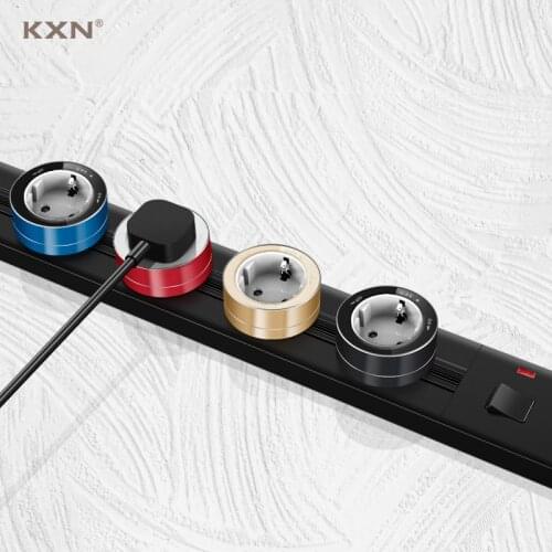 KXN Electrical Wall Removable Power Track Socket P1 Series Wall-Mounted Kitchen Sockets With EU UK Multi Adapters With Switch