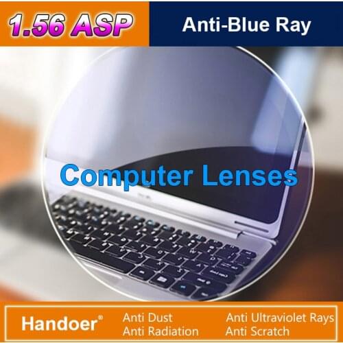 Handoer 1.56 Anti-Blue Ray Protection from Digital Device Single Vision Computer Lens Aspheric Prescription Lenses,2Pcs