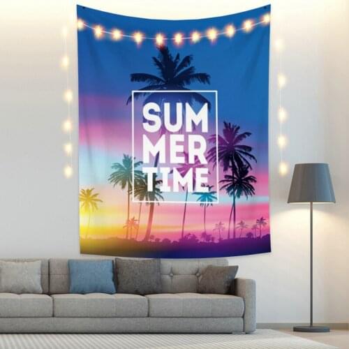 Summer Time Tapestry Colorful Sky Vintage Exotic Summer Plant Nature Frame for Bedroom Photography Wall Decor