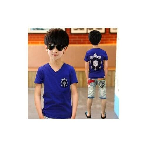 Summer Tee Children t shirts baby kids boys short sleeve T shirts baby children clothing pure cotton tees casual 5-12Y