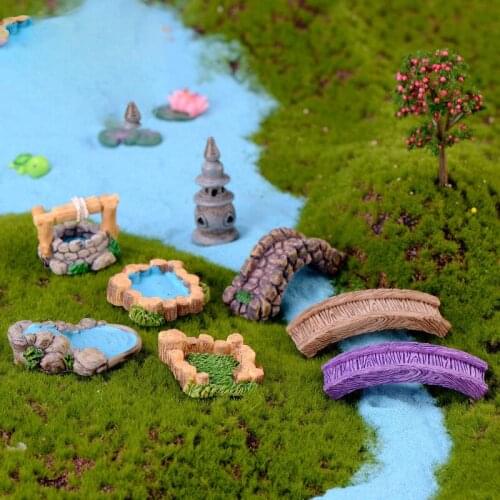 1Pcs Diy Miniature Landscape Mini Pool Fairy Tale Garden Lawn Decoration Mountain Doll Househome Decoration Crafts Ornaments