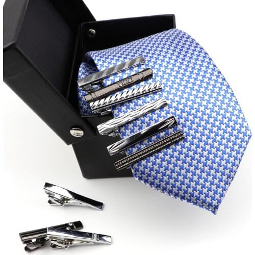 Fashion 4cm Mens Tie Clips& Polyester Tie Set Tie Pins Wedding Business Suit Accessories Wholesale&Retail Free Shipping Tie Pin