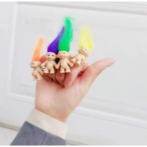 Unusual Adjustable Rings for Women Funny Colorful Hair Dolls Vintage Cool Punk Rings Female Figure Cartoon Cute Dolls Rings 2021