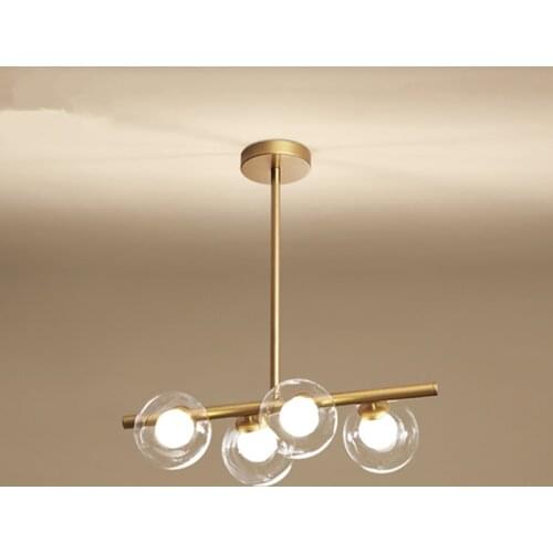 Nordic Simple Black/Golden LED pendant lights Iron Glass Ball hanging lamp study living room fixtures restaurant deco luminaires