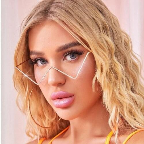 New Personality Metal Spectacle Frame Female Decorative Glasses W Design Diamond Spectacle Frame