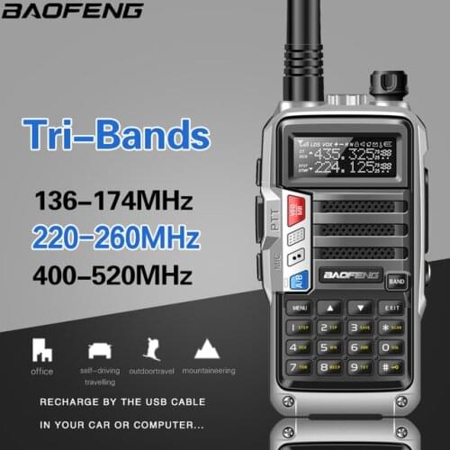 BaoFeng UV-S9 Plus Tri-Band 10w Powerful Walkie Talkie CB Radio 10km Long Range Portable Radio for hunt forest city upgrade 5r