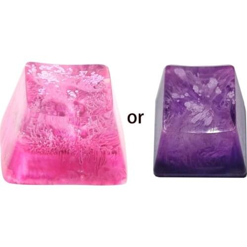 Rendering Handmade Customized OEM R4 Profile Resin Keycap for Cherry MX Switches Mechanical Keyboard RGB Snowflake Resin Keycap