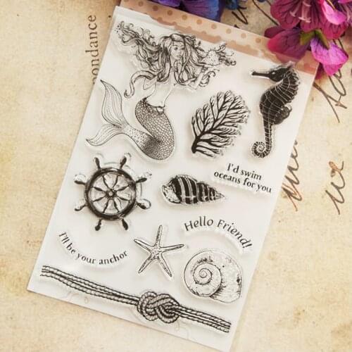 Ocean series CLEAR STAMPS Cutting Dies Scrapbook Christmas Card Paper Craft Silicon Rubber Roller Transparent Stamps