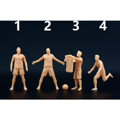 1/64 1/87 Football Star Figurine Handmade Resin White Model Need To Be Colored By Yourself