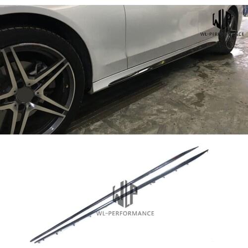 W205 High Quality Carbon Fiber Replacement Side Skirts Car Styling Fit For Merceders-Benz C Class W205 Car Body Kit 15-UP