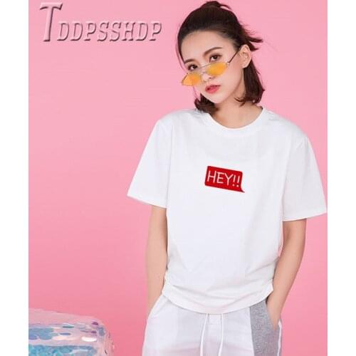 Hey Alphabet Printing Women T Shirt 2019 Summer Short Sleeve Fashion Female Tee Tops