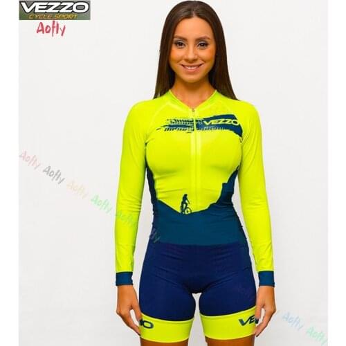 VEZZO Female Cycling Monkey Long Sleeve Gel Bikes Overalls Little Monkey Cycling Skirt Be Fast Free Shipping Fitness Sweatshirt