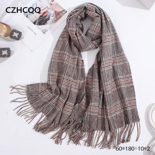 Winter Scarf Cashmere Woman Man Shawl Foulard Femme Plaid Thick Wrap Blanket Warm Classic Stole Men Women Scarves For Ladies