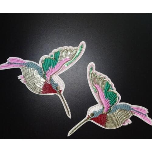 1pair=2pcs lovely brid lace patch clothes stickers affixed embroidered applique small patches diy accessories