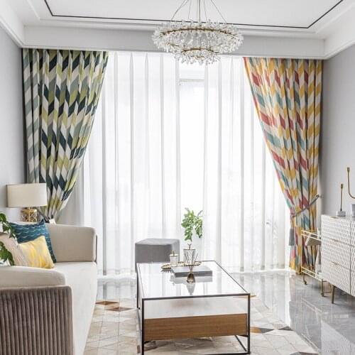 1PC Wave Strip Blackout Curtains for Bedroom Window Living Room Modern Blinds Curtains Home Decorative Custom-Maded