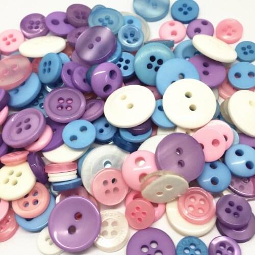 100g/pack Pastel Mixed Resin Assorted Buttons Arts Crafts For Scrapbooking Sewing Crafts Embellishments 9-20mm Cardmaking