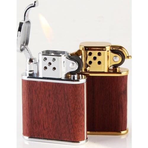 2020 New Wood Pattern Lighter Windproof Cigarette Grinding wheel Lighter Jet 1300 C Butane Lighter No Gas