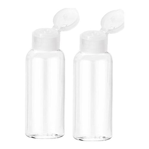 30PCS 100ML PET Transparent Plastic Clear Bottle with White Flip Top Bottle, Water Refillable Bottle