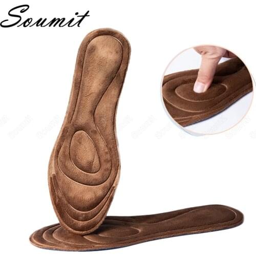 4D Winter Warm Massage Insoles for Women Men Sports Shoes Arch Support Pads Sole Flat Foot Thermal Wool Cushion Inserts Care Pad