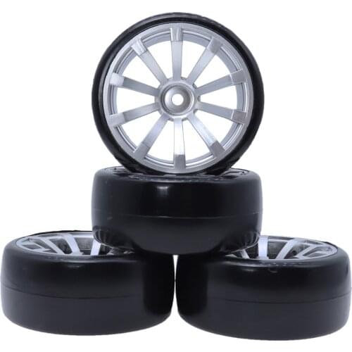 1/10 RC Car Accessories Drift Tires Wheel Hub Rim Smooth Tread for HPI HPS 1:10 RC Drifting Car On Road Car 12mm Hex Parts 4pcs