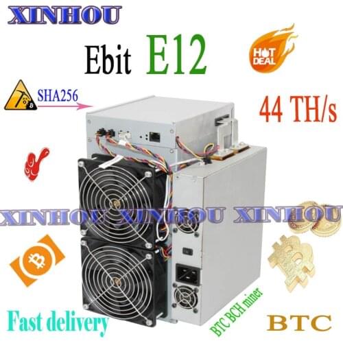 Used Bitcoin miner Ebit E12 44T SHA256 Asic miner BTC mining Better than E10.3 E9i antminer S17 S17E T17 S9 Z15 T2T T3 M20S M21S