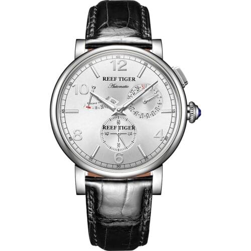 Men automatic watch,mens wrist watches Reef Tiger luxury waterproof man dress mechanical wristwatch power reserve reloj RGA1978