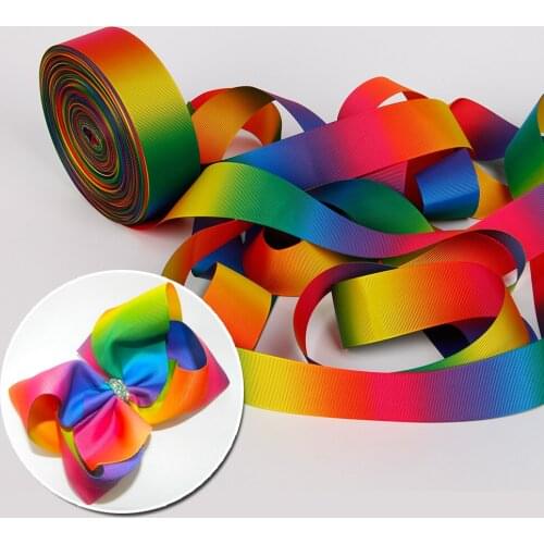 David accessories 3"(75mm) single side Rainbow grosgrain ribbon printed polyester ribbon 50yards,DIY handmade materials,50Yc1967