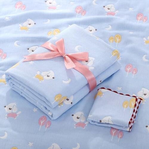 Baby Bath Towel + Face Towel Baby Blanket Swaddling Kid Swimming Beach Towels Baby Muslin Swaddle Blanket 110*110cm