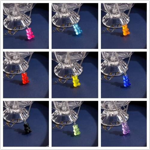 New Stars Cross Chain Necklaces Women Colorful Bear Hearts Necklaces for Women Fashion Jewelry Feminino Valentines Day Colar