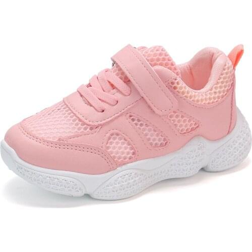 Girls shoes 2019 new spring autumn childrens sports sneakers shoes mesh breathable boys soft bottom girls baby shoes